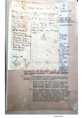 Surat Sdr. Poniman kepada Inspektorat Opstib diperbantukan Gubernur Kepala Daerah DIY tentang per...