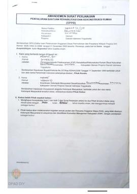 Amandemen Surat Perjanjian Penyaluran Bantuan Rehabilitasi dan Rekonstruksi Rumah (SPPB),  Nama K...