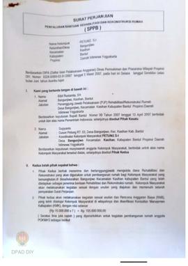 Surat Perjanjian Penyaluran Bantuan Rehabilitasi dan Rekonstruksi Rumah (SPPB), Nama Kelompok Pet...