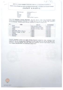 Berita Acara Pembentukan Kelompok dan Pengurus POKMAS & Penetapan prioritas usulan kegiatan R...