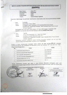 Berita Acara Penarikan/Penggunaan Dana Rehabilitasi/Rekonstruksi Rumah (BAPPD) Rusak Berat, Nama ...
