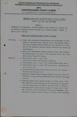 Keputusan Kepala BP-7 Kabupaten Dati II Sleman No. 07/Kep.BP7/1996 Tanggal 15 Juni tentang Pembe...