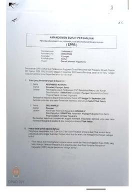 Amandemen Surat Perjanjian Penyaluran Bantuan Rehabilitasi dan Rekonstruksi Rumah (SPPB),  Nama K...