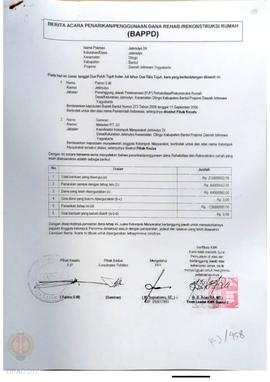 Berita Acara Penarikan/Penggunaan Dana Rehabilitasi/Rekonstruksi Rumah (BAPPD) Rusak Berat, Nama ...