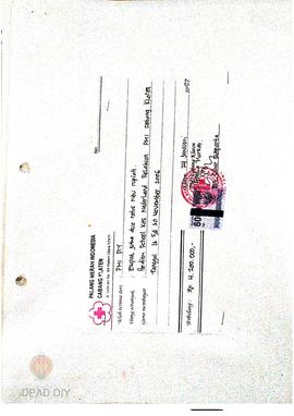 Bukti pembayaran perdien relawan bidang school kids PMI Klaten bulan November 2006 pasca gempa bu...
