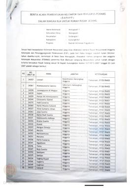 Berita Acara Pembentukan Kelompok dan Pengurus Pokmas (BAPKPP) dalam Rangka BLM untuk Rumah Rusak...