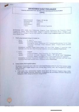 Amandemen Surat Perjanjian Penyaluran Bantuan Rehabilitasi dan Rekonstruksi Rumah (SPPB),  Nama K...