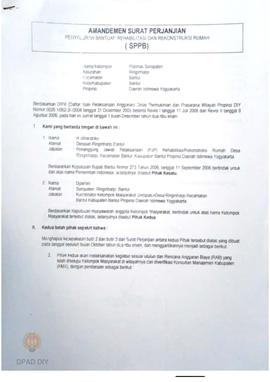 Amandemen Surat Perjanjian Penyaluran Bantuan Rehabilitasi dan Rekonstruksi Rumah (SPPB), Nama Ke...