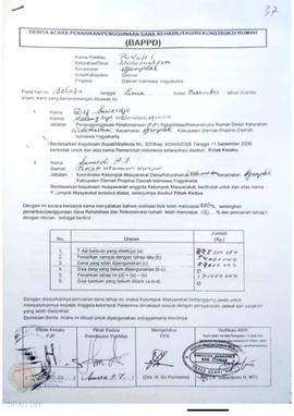 Berita Acara Penarikan / Penggunaan dana Rehab / Rekonsiliasi Rumah ( BAPPD ) untuk Rumah Rusak B...