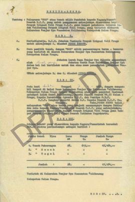 Berita Acara Pelepasan Hak Atas Tanah Milik Penduduk kepada Negara/Pemerintah Daerah DIY diserahk...