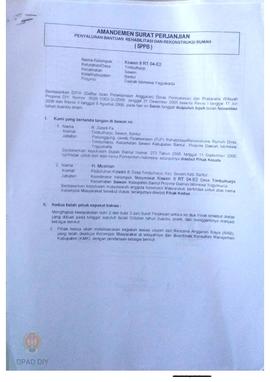 Amandemen Surat Perjanjian Penyaluran Bantuan Rehabilitasi dan Rekonstruksi Rumah (SPPB),  Nama K...