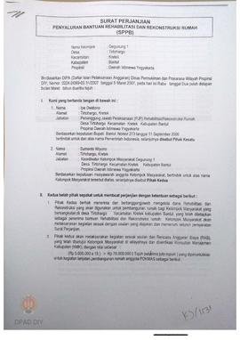 Surat Perjanjian Penyaluran Bantuan Rehabilitasi dan Rekonstruksi Rumah (SPPB),  Nama Kelompok Ge...