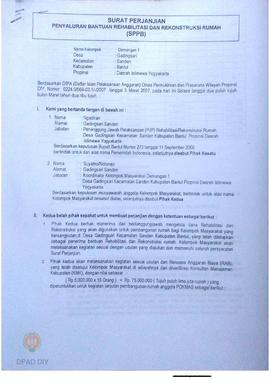 Surat Perjanjian Penyaluran Bantuan Rehabilitasi dan Rekonstruksi Rumah (SPPB),  Nama Kelompok De...