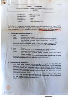 Surat Perjanjian Penyaluran Bantuan Rehabilitasi dan Rekonstruksi Rumah (SPPB), Nama Kelompok Sem...