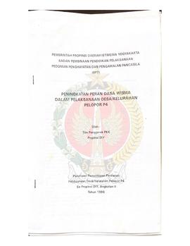 Kumpulan Makalah dalam Penataran Pemantapan Persiapan Pelaksanaan Desa/Kelurahan Pelopor P-4 se-P...