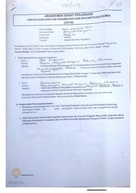 Amandemen Surat Perjanjian Penyaluran Bantuan Rehabilitasi dan Rekonstruksi Rumah (SPPB),  Nama K...