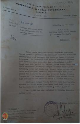 Surat Sekretaris Wilayah Daerah Provinsi DIY kepada Kepala Dinas Pertanian, Kepala Direktorat Agr...