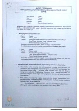 Surat Perjanjian Penyaluran Bantuan Rehabilitasi dan Rekonstruksi Rumah (SPPB),  Nama Kelompok Ga...