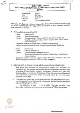 Surat Perjanjian Penyaluran Bantuan Rehabilitasi dan Rekonstruksi Rumah (SPPB), Nama Kelompok Pin...