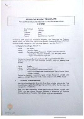 Amandemen Surat Perjanjian Penyaluran Bantuan Rehabilitasi dan Rekonstruksi Rumah (SPPB),  Nama K...