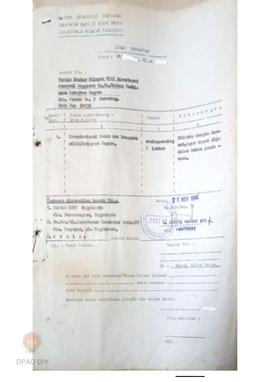 Kartu inventaris barang berupa tanah dan bangunan gedung No. 00020 dan No. 013 milik dari Departe...