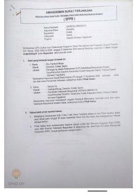 Amandemen Surat Perjanjian Penyaluran Bantuan Rehabilitasi dan Rekonstruksi Rumah (SPPB),  Nama K...
