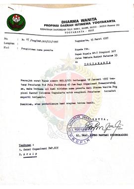 Surat dari Ketua Dewan Perwakilan Daerah Ikatan Penasihat Hukum Indonesia (IPHI)  Daerah Istimewa...