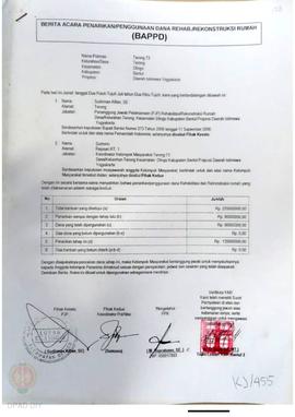 Berita Acara Penarikan/Penggunaan Dana Rehabilitasi/Rekonstruksi Rumah (BAPPD) Rusak Berat, Nama ...