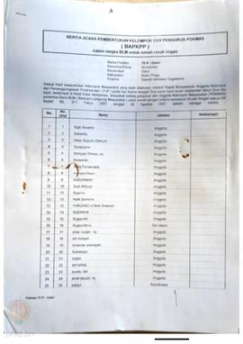 Berita Acara Pembentukan Kelompok dan Pengurus Kelompok Masyarakat dan Penetapan Prioritas Usulan...