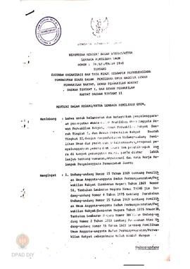 Keputusan Menteri Dalam Negeri/Ketua Lembaga Pemilihan Umum No: 78/LPU/1981 tentang Susunan Organ...