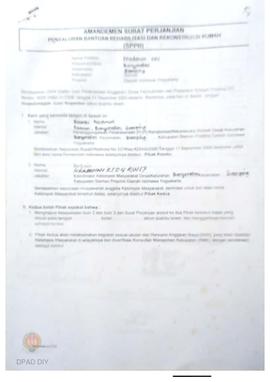 Amandemen Surat Perjanjian Penyaluran Bantuan Rehabilitasi dan Rekonstruksi Rumah (SPPB),  Nama K...