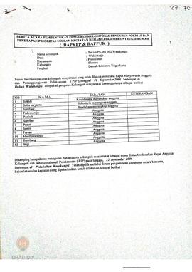 Berita Acara Pembentukan Kelompok dan Pengurus Pokmas dan Penetapan Prioritas Usulan Kegiatan Reh...