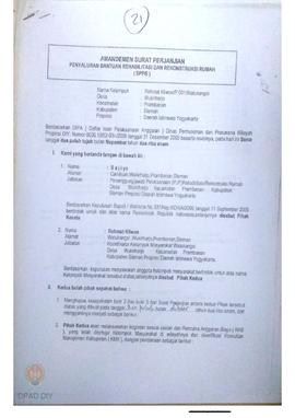 Amandemen Surat Perjanjian Penyaluran Bantuan Rehabilitasi dan Rekonstruksi Rumah (SPPB),  Nama K...