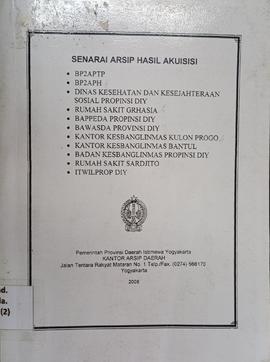 SENARAI ARSIP HASIL AKUISISI 2008