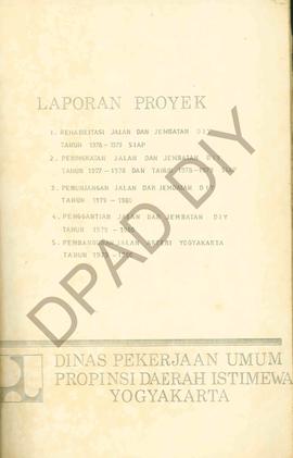 Surat Dinas PU DIY tentang laporan proyek rehabilitasi, peningkatan, penunjangan, penggantian dan...