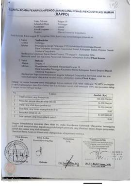 Berita Acara Penarikan/Penggunaan Dana Rehabilitasi/Rekonstruksi Rumah (BAPPD) Rusak Berat, Nama ...