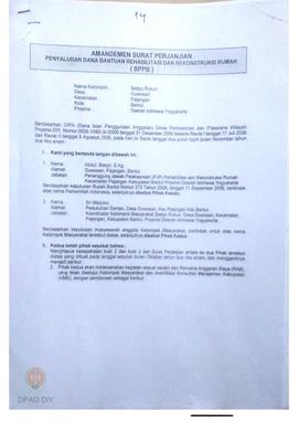 Amandemen Surat Perjanjian Penyaluran Bantuan Rehabilitasi dan Rekonstruksi Rumah (SPPB), Nama Ke...