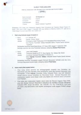 Surat Perjanjian Penyaluran Bantuan Rehabilitasi dan Rekonstruksi Rumah (SPPB), Nama Kelompok XXI...