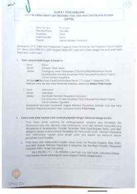 Surat Perjanjian Penyaluran Bantuan Rehabilitasi dan Rekonstruksi Rumah (SPPB),  Nama Kelompok Ma...