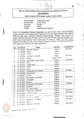 Berita Acara Pembentukan Kelompok dan Pengurus Pokmas (BAPKPP) dalam Rangka BLM untuk Rumah Rusak...