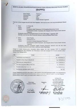 Berita Acara Penarikan/Penggunaan Dana Rehabilitasi/Rekonstruksi Rumah (BAPPD) Rusak Berat, Nama ...