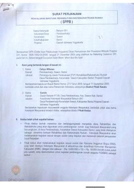 Surat Perjanjian Penyaluran Bantuan Rehabilitasi dan Rekonstruksi Rumah (SPPB),  Nama Kelompok Ba...