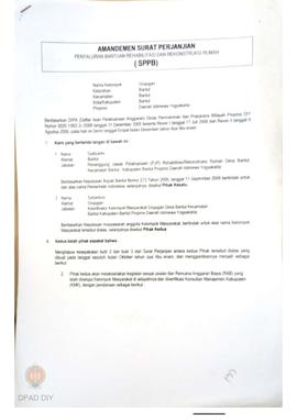 Amandemen Surat Perjanjian Penyaluran Bantuan Rehabilitasi dan Rekonstruksi Rumah (SPPB), Nama Ke...
