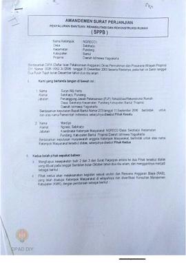 Amandemen Surat Perjanjian Penyaluran Bantuan Rehabilitasi dan Rekonstruksi Rumah (SPPB),  Nama K...