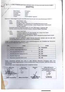 Berita Acara Penarikan/Penggunaan Dana Rehabilitasi/Rekonstruksi Rumah (BAPPD) Rusak Berat, Nama ...