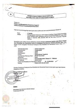 Permohonan Pembayaran Bantuan Rehabilitasi dan Rekonstruksi Rumah, Nama Kelompok Masyarakat Cabey...