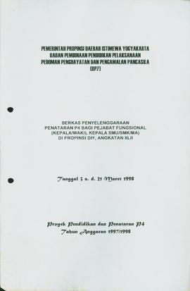 Berkas penyelenggaraan penataran  Pedoman Penghayatan dan Pengamalan Pancasila (P-4) bagi pejabat...