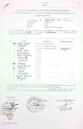 Berita Acara Pembentukan Kelompok dan Pengurus POKMAS & Penetapan prioritas usulan kegiatan R...