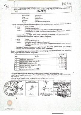 Berita Acara Pembentukan Kelompok dan Pengurus Kelompok Masyarakat dan Penetapan Prioritas Usulan...