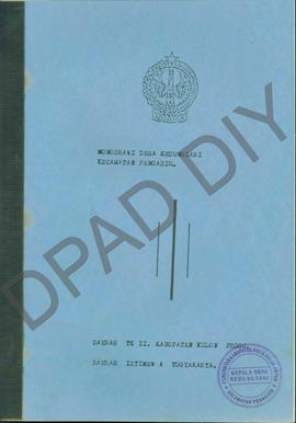 Data monografi Desa/Kelurahan Kedungsari, Kecamatan Pengasih, Kabupaten   Kulon Progo, bulan Dese...